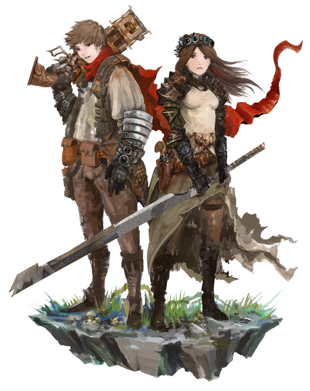 shattered couple fantasy STEAMPUNK battle pirates epic badass eyardt Sword Gun