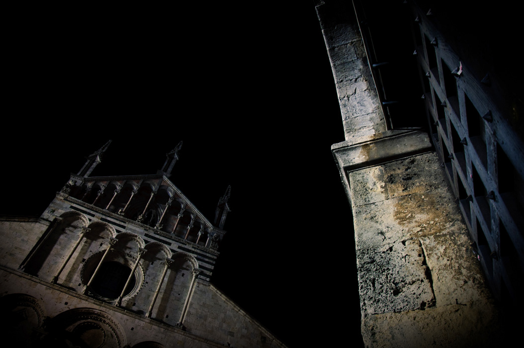 old city medieval dark night brick