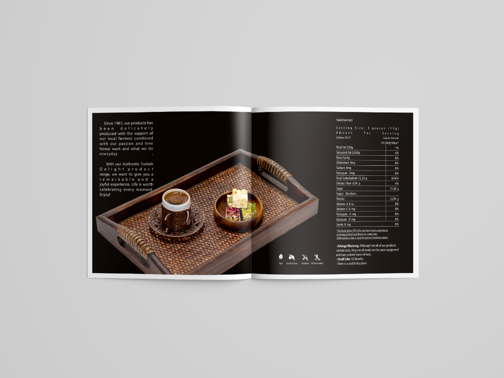 Catalogue turkish turkish delight desing Product Cataloque canddy servet sekerleme graphic design 