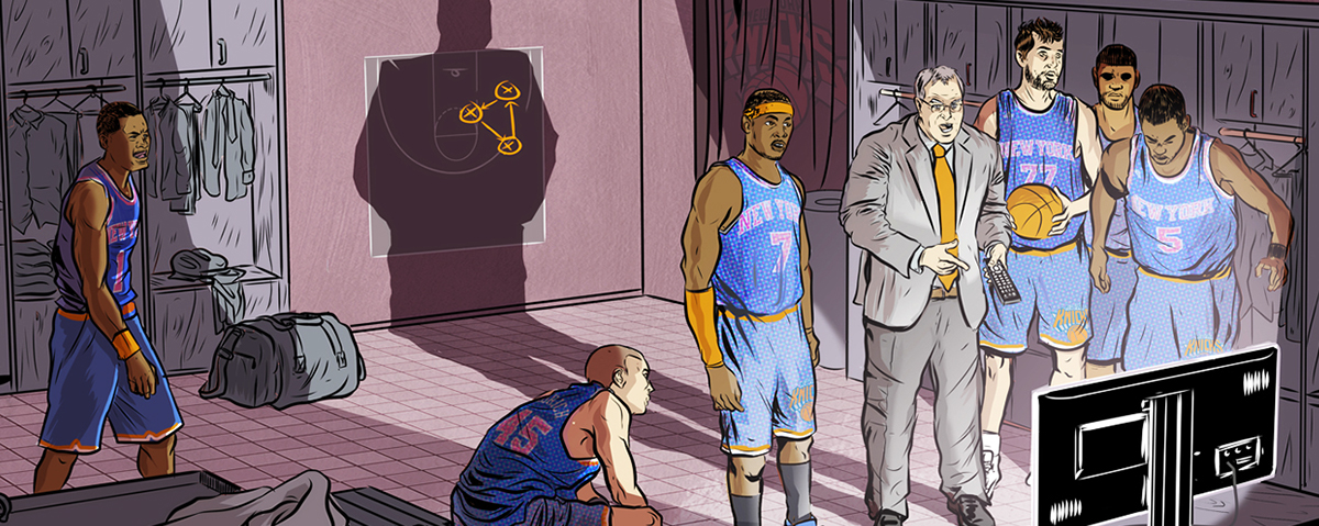 NBA Phil Jackson Phil Files ESPN digital illustration Rafa Alvarez Studio sports Editorial Illustration