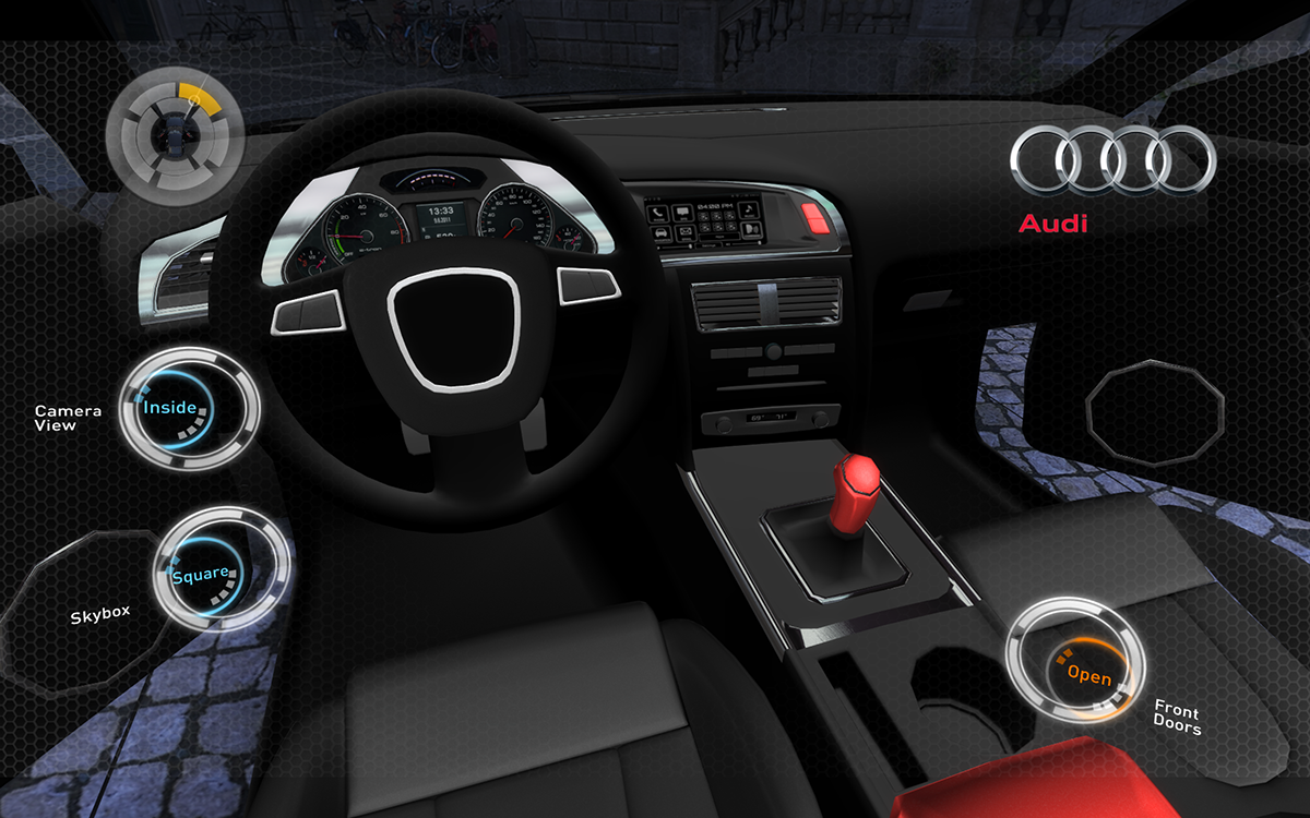 car visualisation Audi Motor engine Tire Rims showroom showcase Customise demonstration presentation