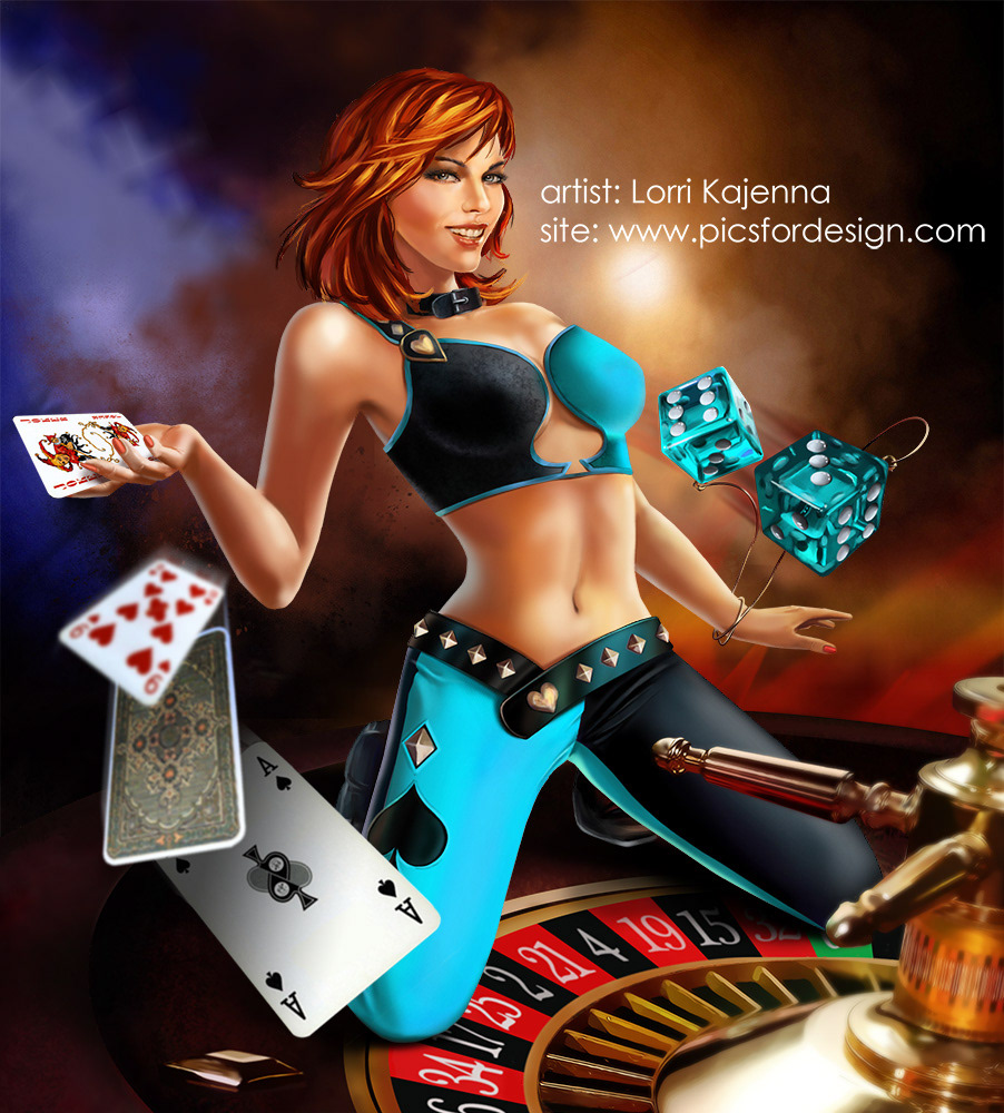 harley quinn jocker casino dice devil's bones Playing Cards roulette sexy girl snow photoshop sai wacom