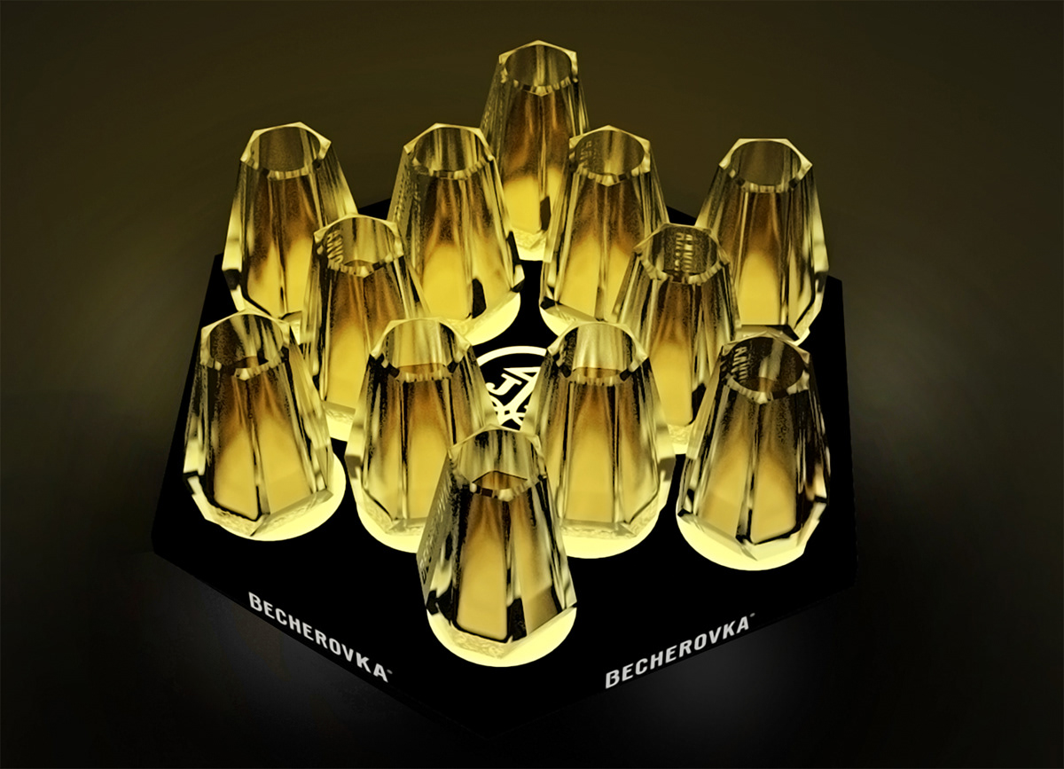 glass design - Becherovka brand
