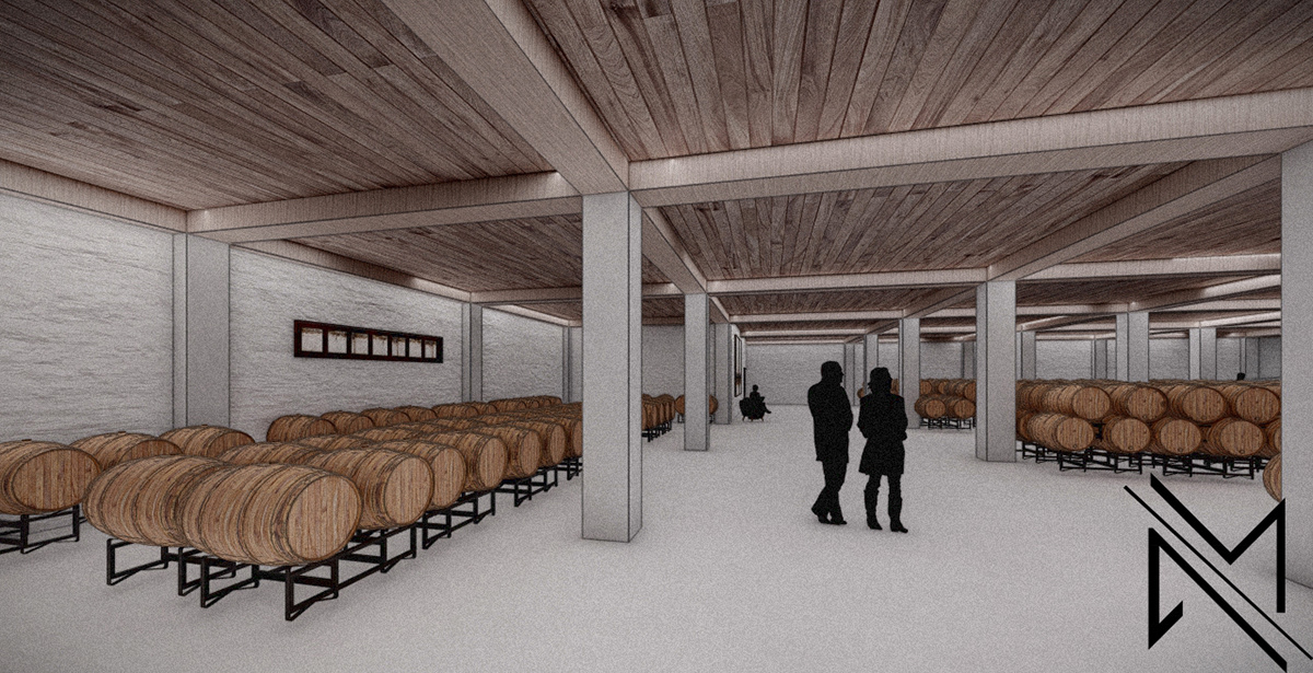 building winery architecture visualization 3D modern