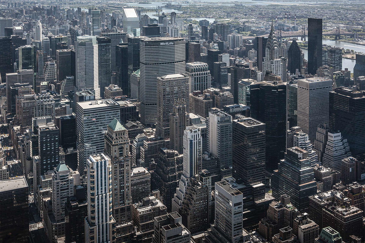 View from Empire State Building towards Chrysler Building, New York City, New York, US.