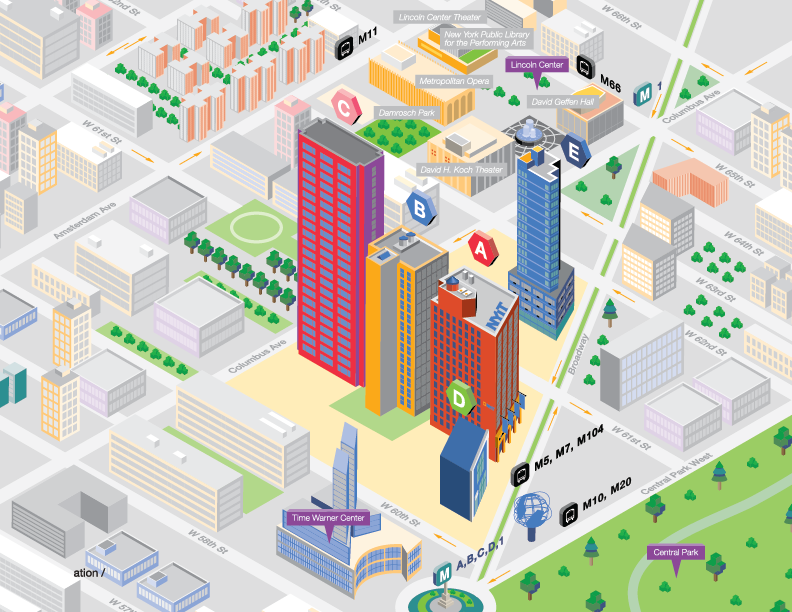 Isometric isometric map campus map new york city city nyit Technology long island map design vector design school lincoln center Icon infographics