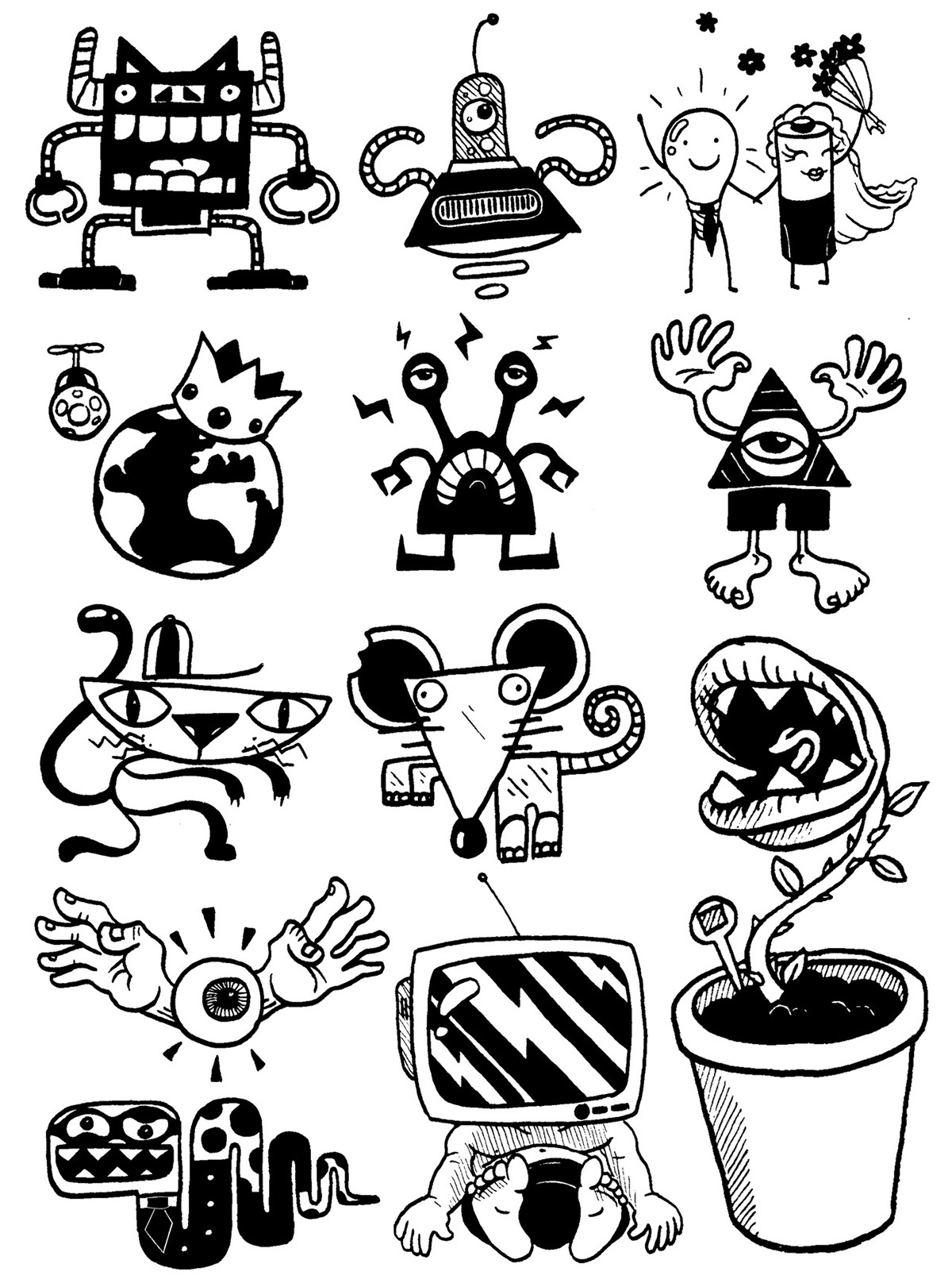 doodles illustrations characters comic