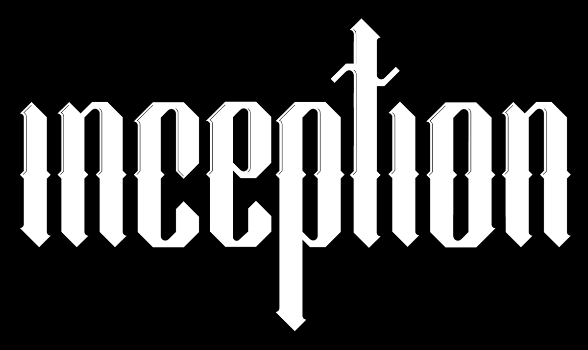 inception lettering black White gothic Typeface font type