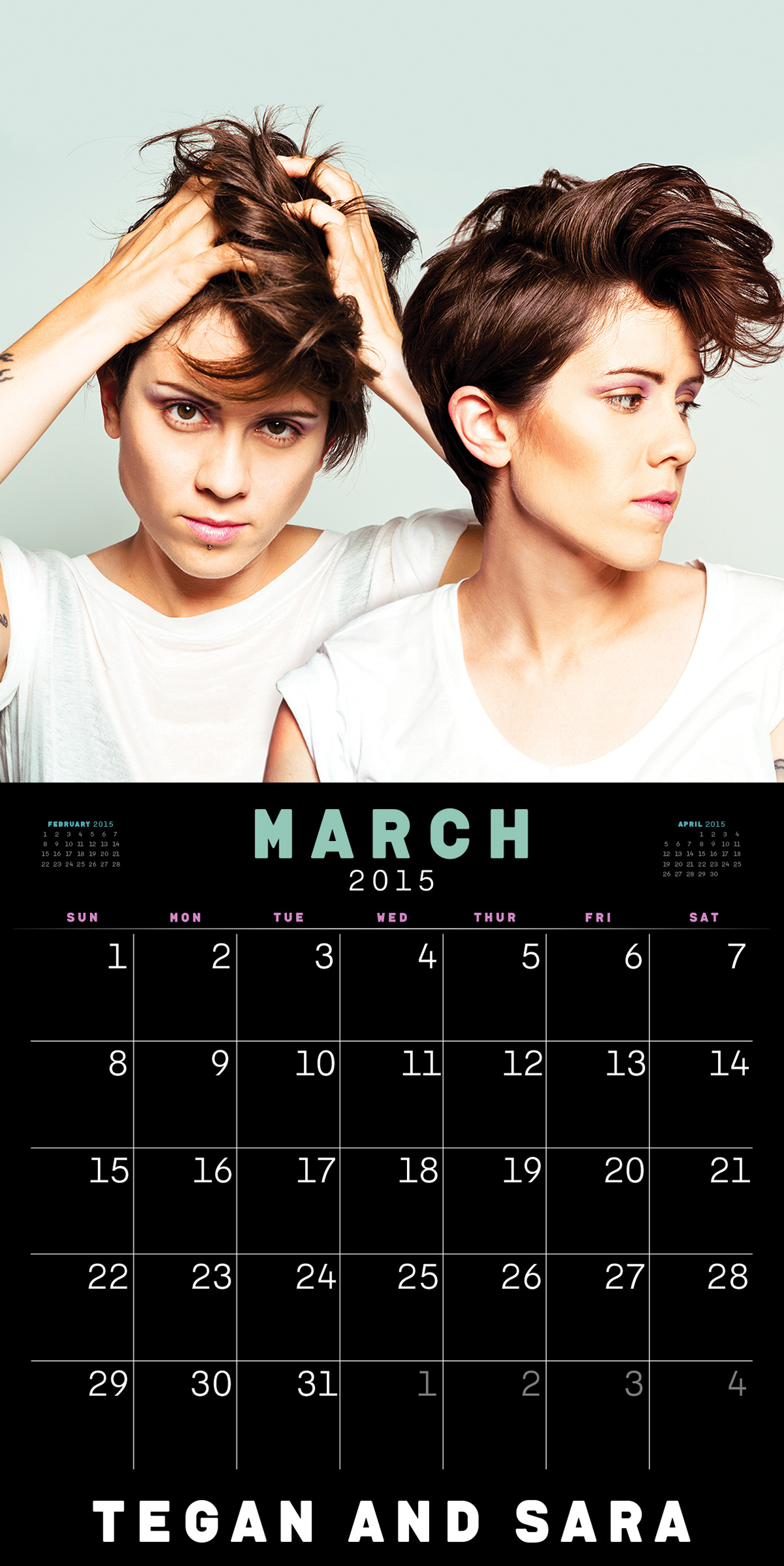 teganandsara calendar design 2015 Calendar Photo Layout Design