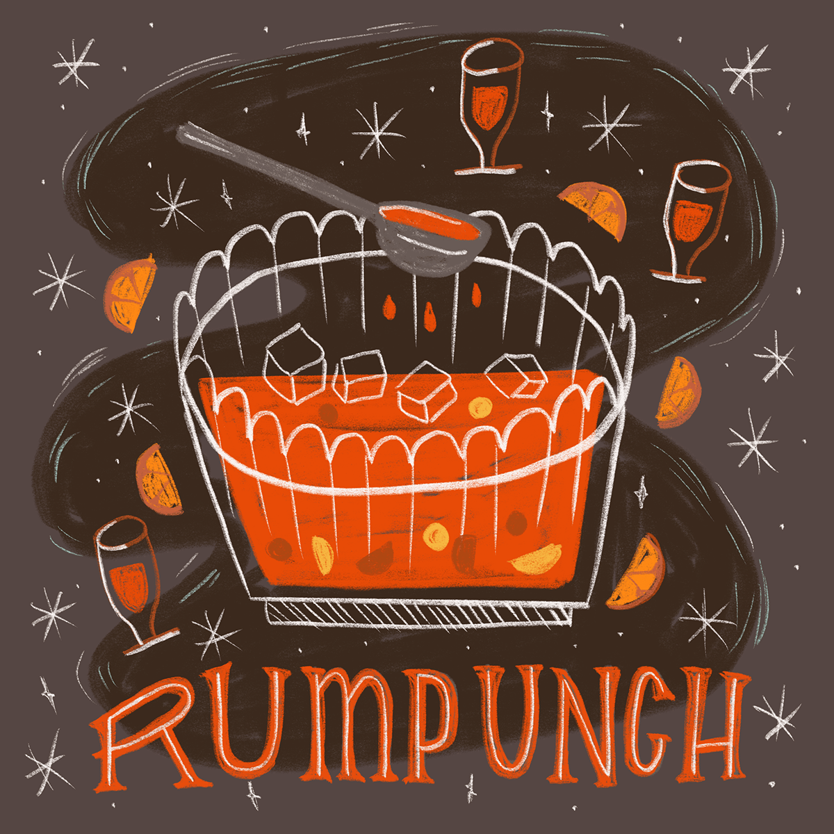 alcohol Christmas cocktail Drawing  drink drinking Holiday lettering Procreate winter