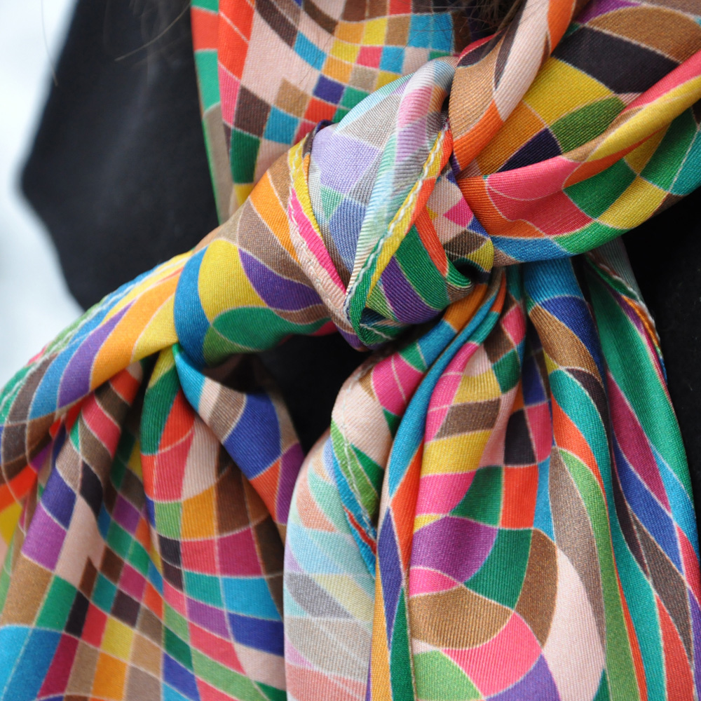 SILK  scarf  scarves  geometric Simon C Page