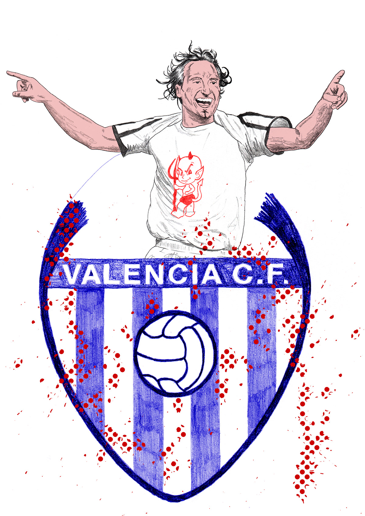 españa football Futbol ILLUSTRATION  ilustracion laliga soccer spain valencia Valencia CF