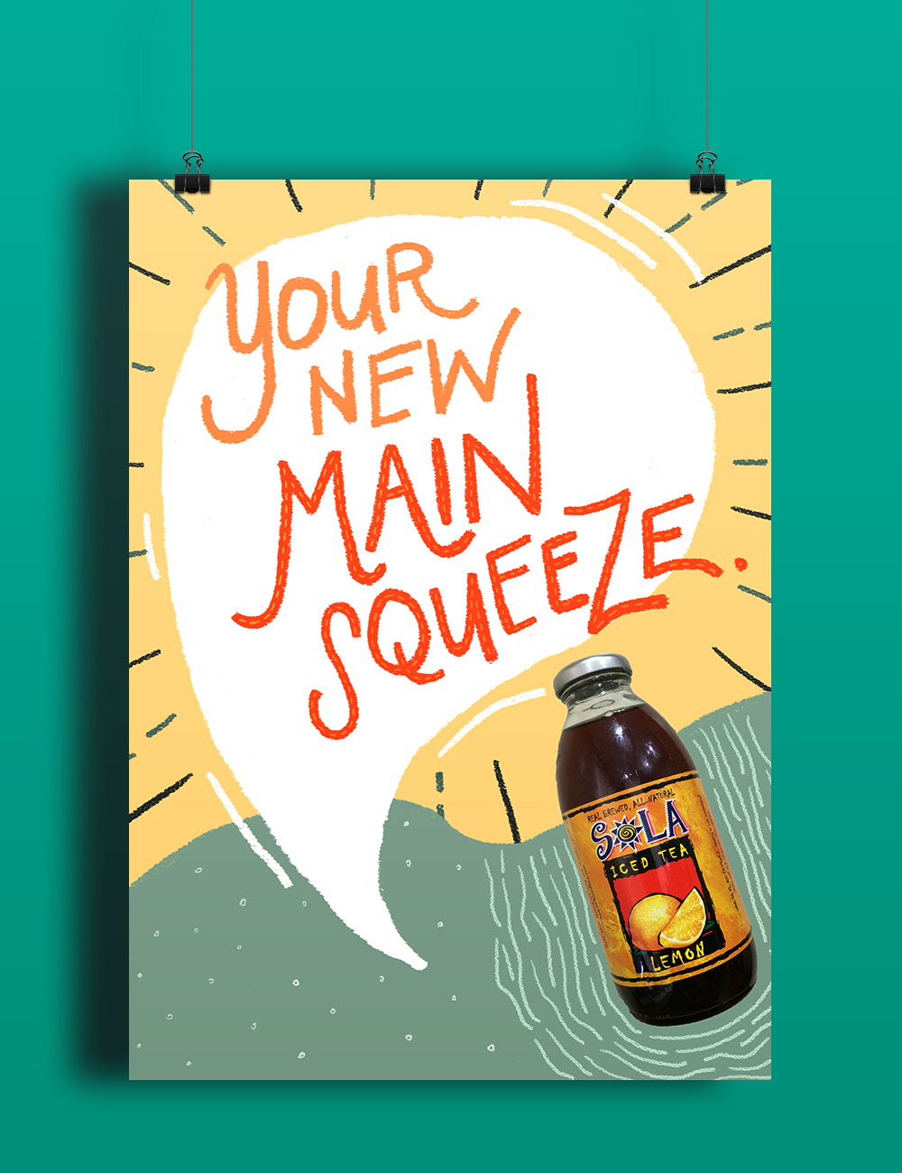 sola Iced tea poster ad drink campaign sola power refreshing Youthful energy vibrant