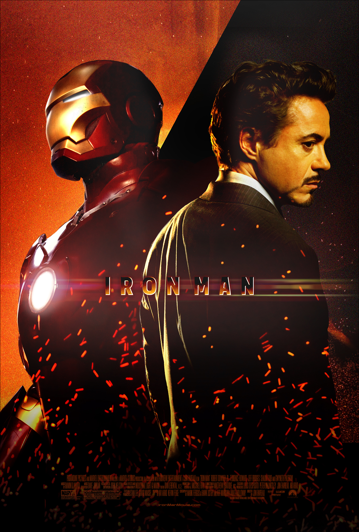 iron man movie fan poster Flying SKY explosion made