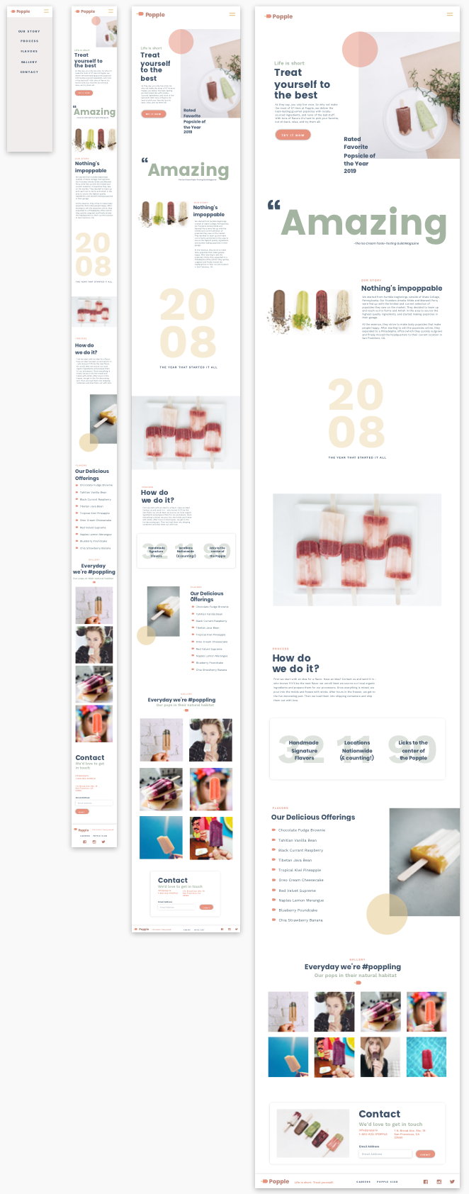 Adobe Portfolio popple Website UI ux design Web Website Design popsicle Interface Responsive