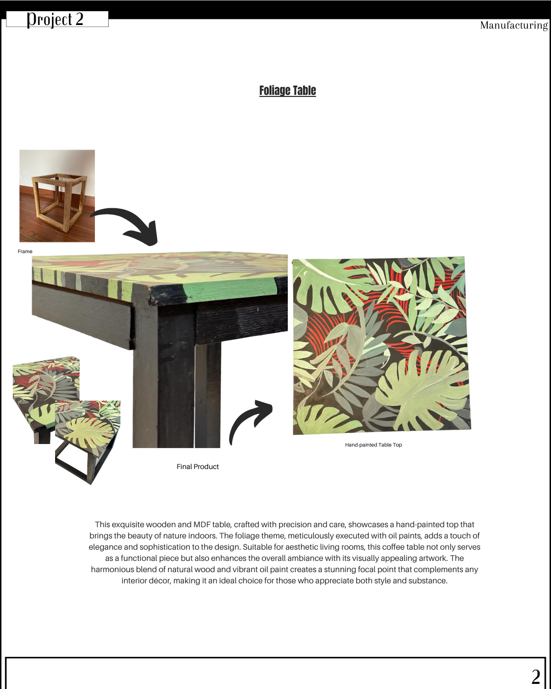 design wood mdf handpainted foliage coffetable furniture furniture design  Interior modern