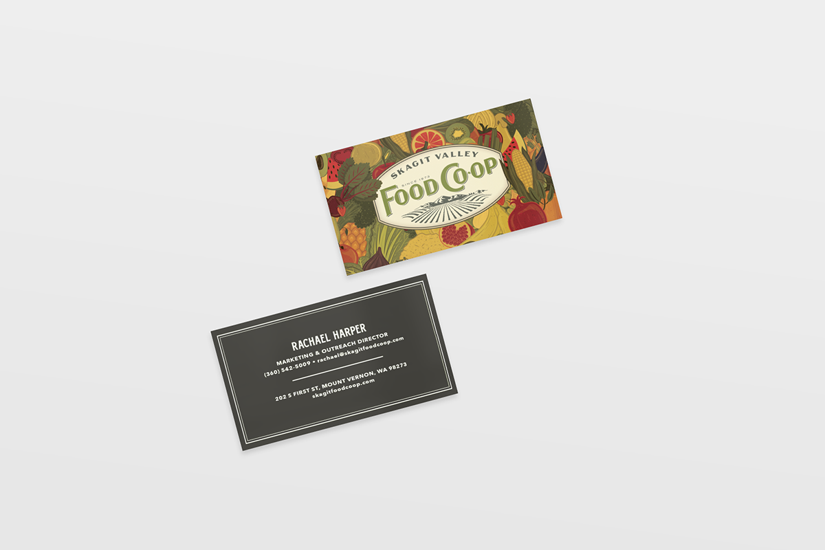 Business Cards identity Food  farm co-op Promotion vegetables