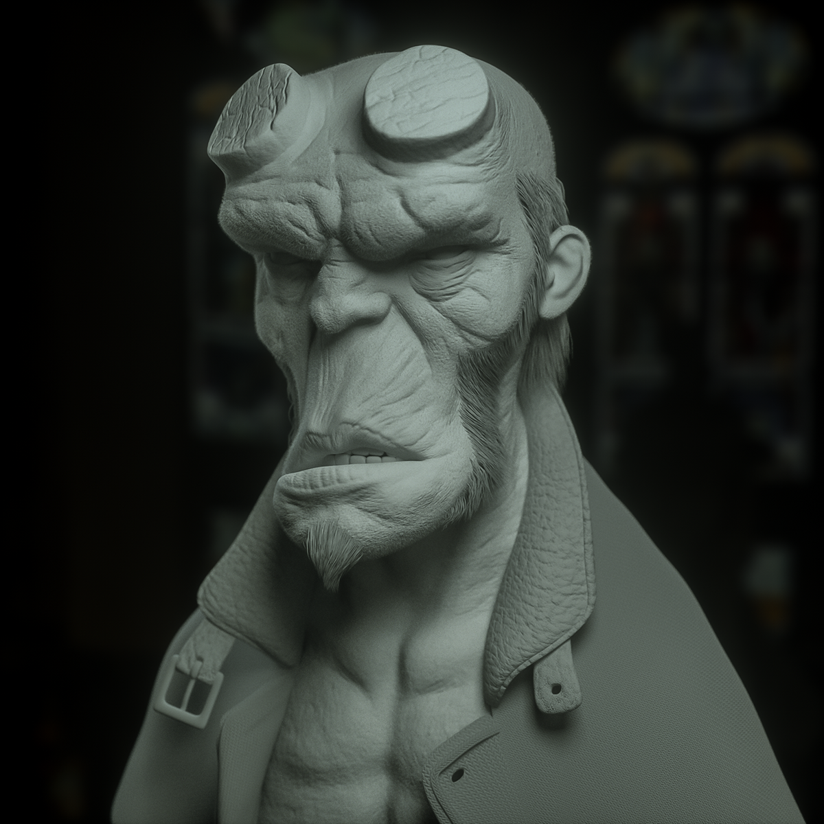 Hellboy Zbrush Lookdev 3D Render Character ILLUSTRATION 