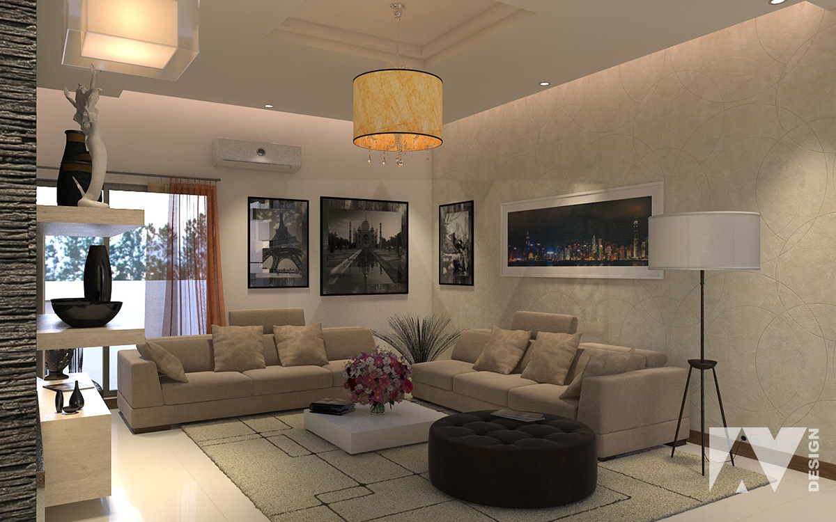 TV Lounge design Interior sitting 3D Render living