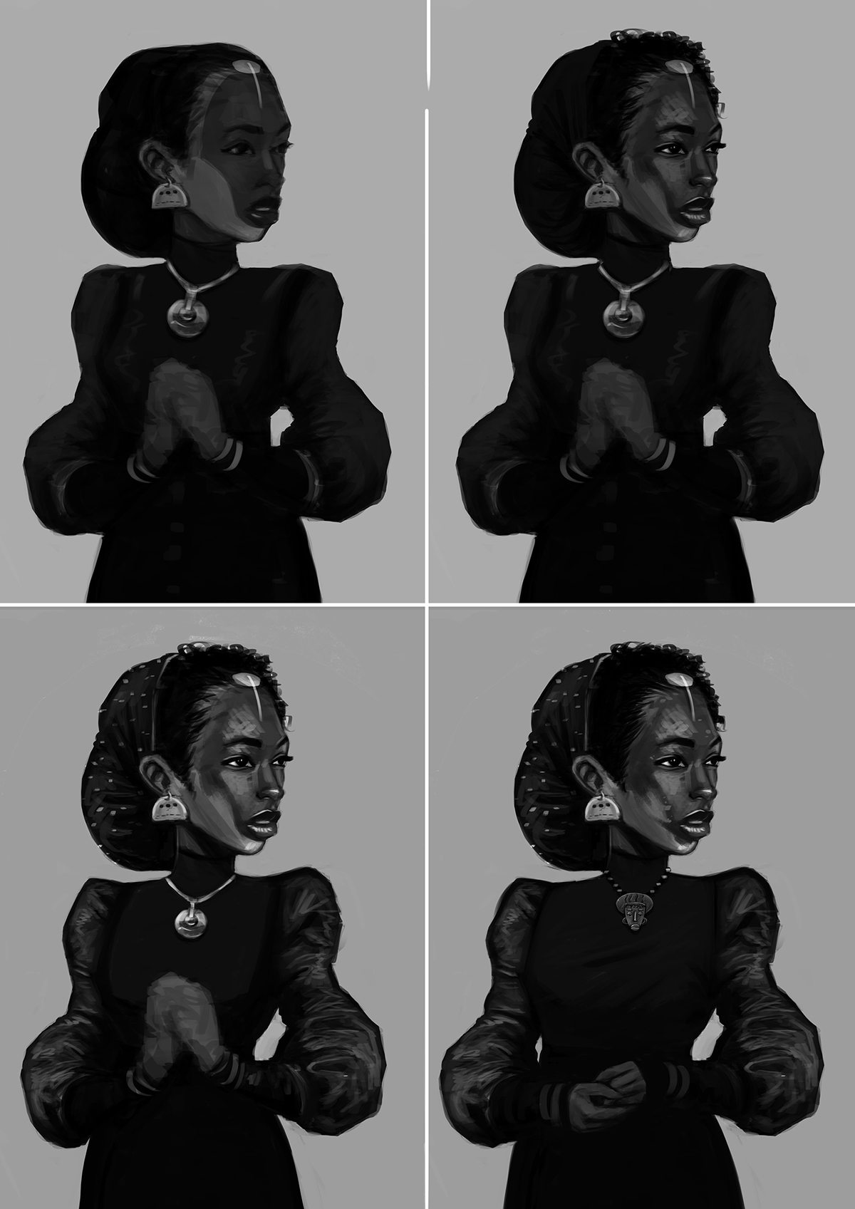 black gold african photoshop Digital Art  digital painting beauty black woman