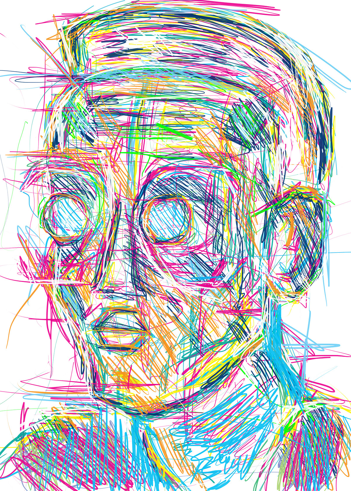 abstract art design creative different Colourful  sketchy vivid real life still life Portraiture face pose Posture giacometti