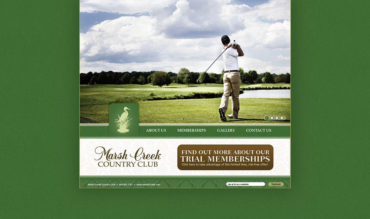 marsh creek  Website design golf club website promotion website