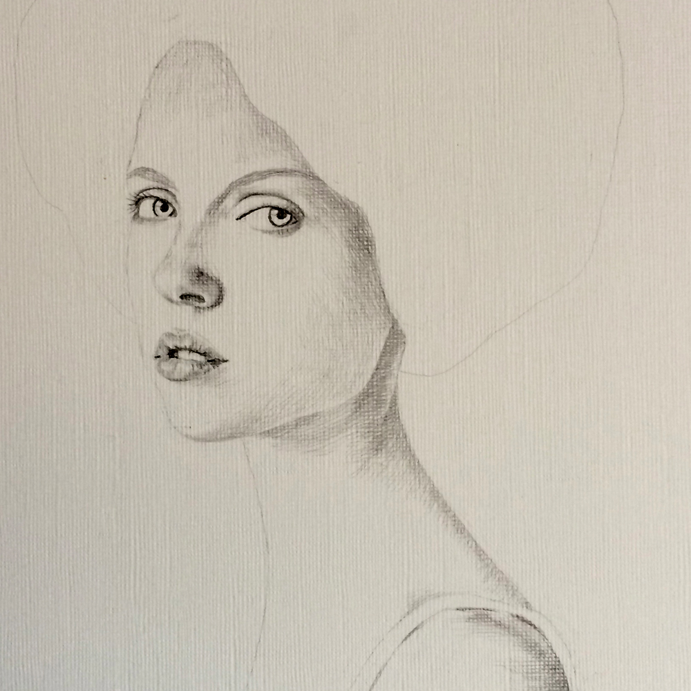 girl woman texture watercolor portrait