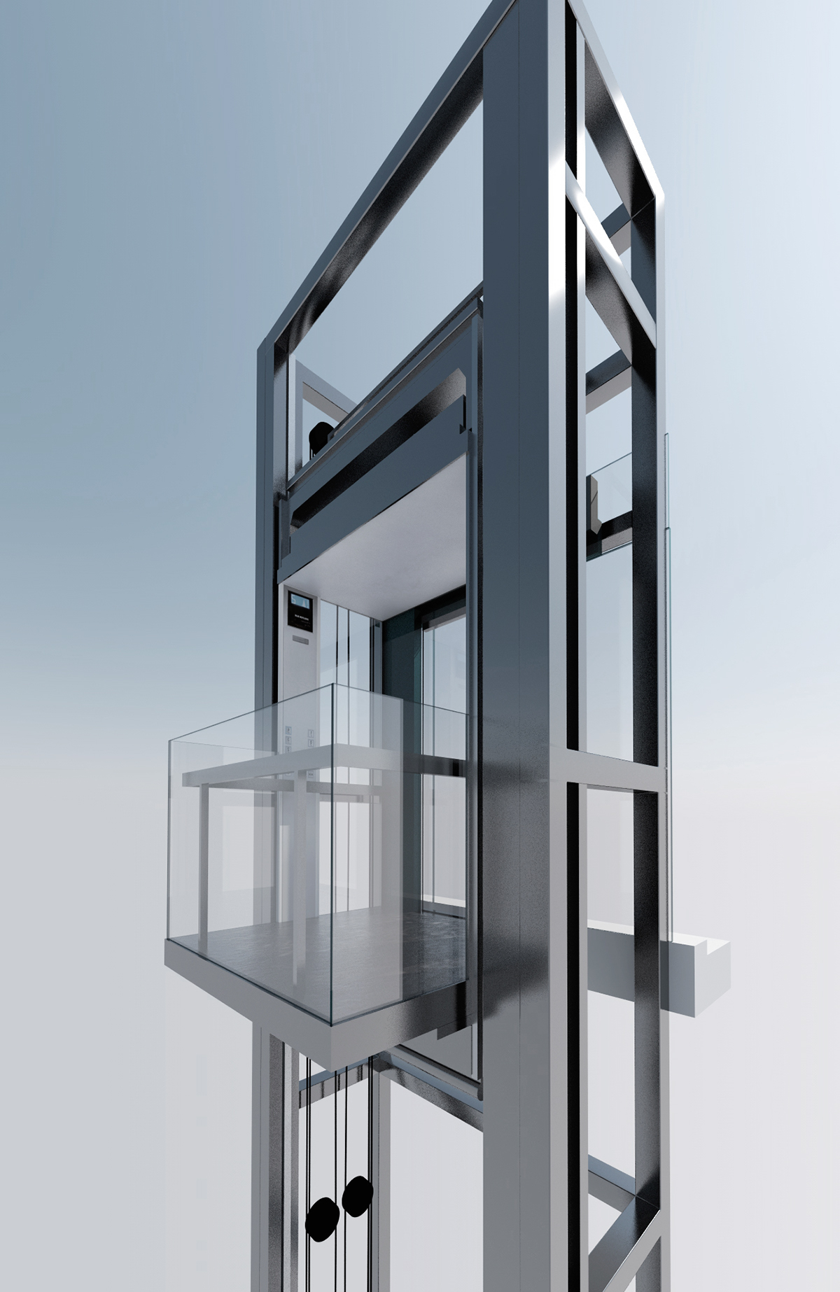 elevator lift hoist Rethinking tin visualisation modern smoking concept