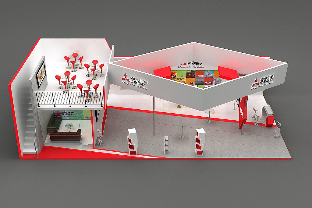 3D Mitsubishi Electronics stall booth Exhibition  design