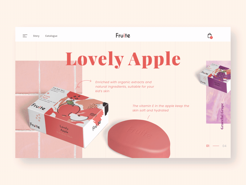 fruits kids website landing page pastel color soap Web Design 