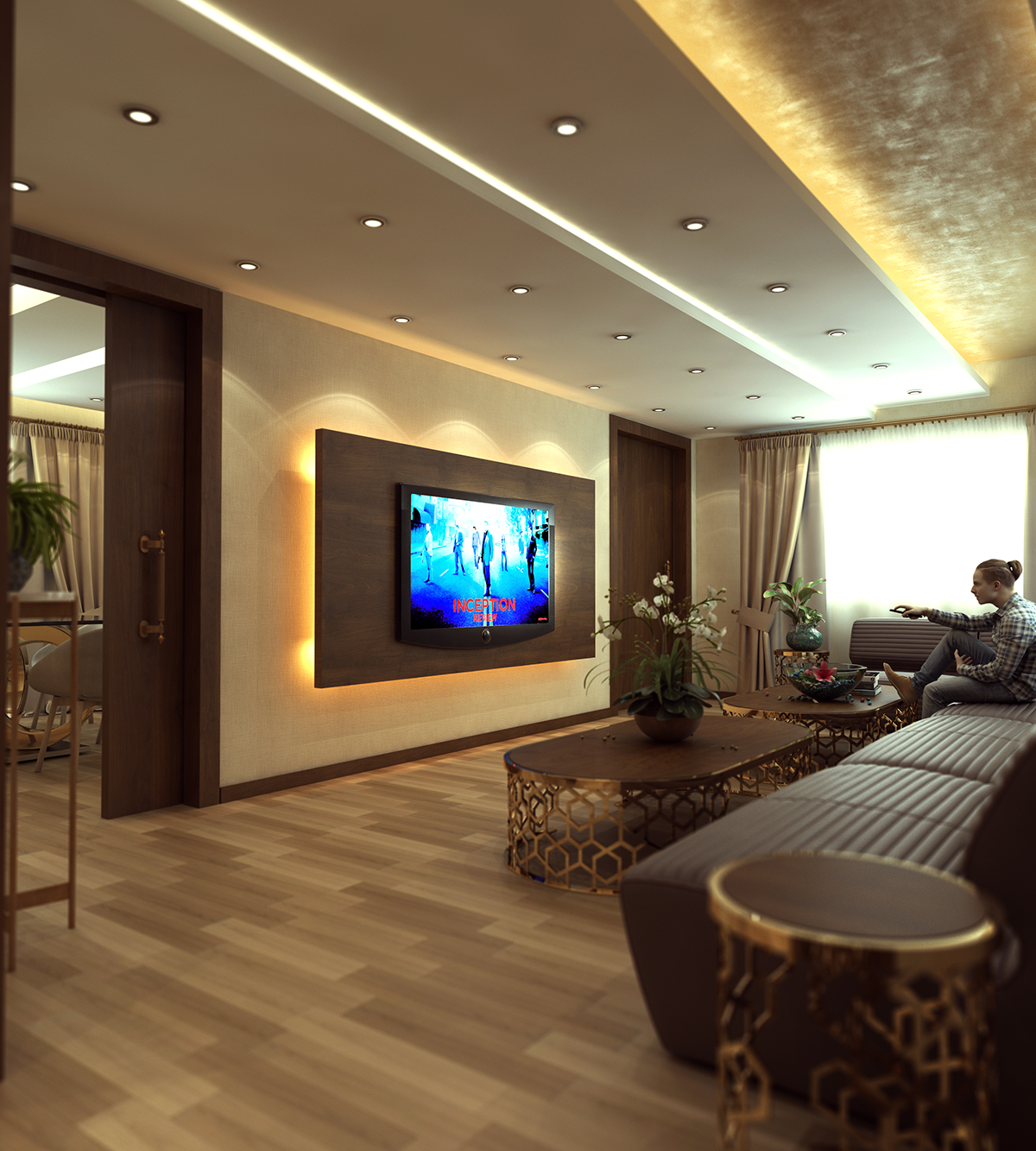 home modern house brown gold Interior interiordesign