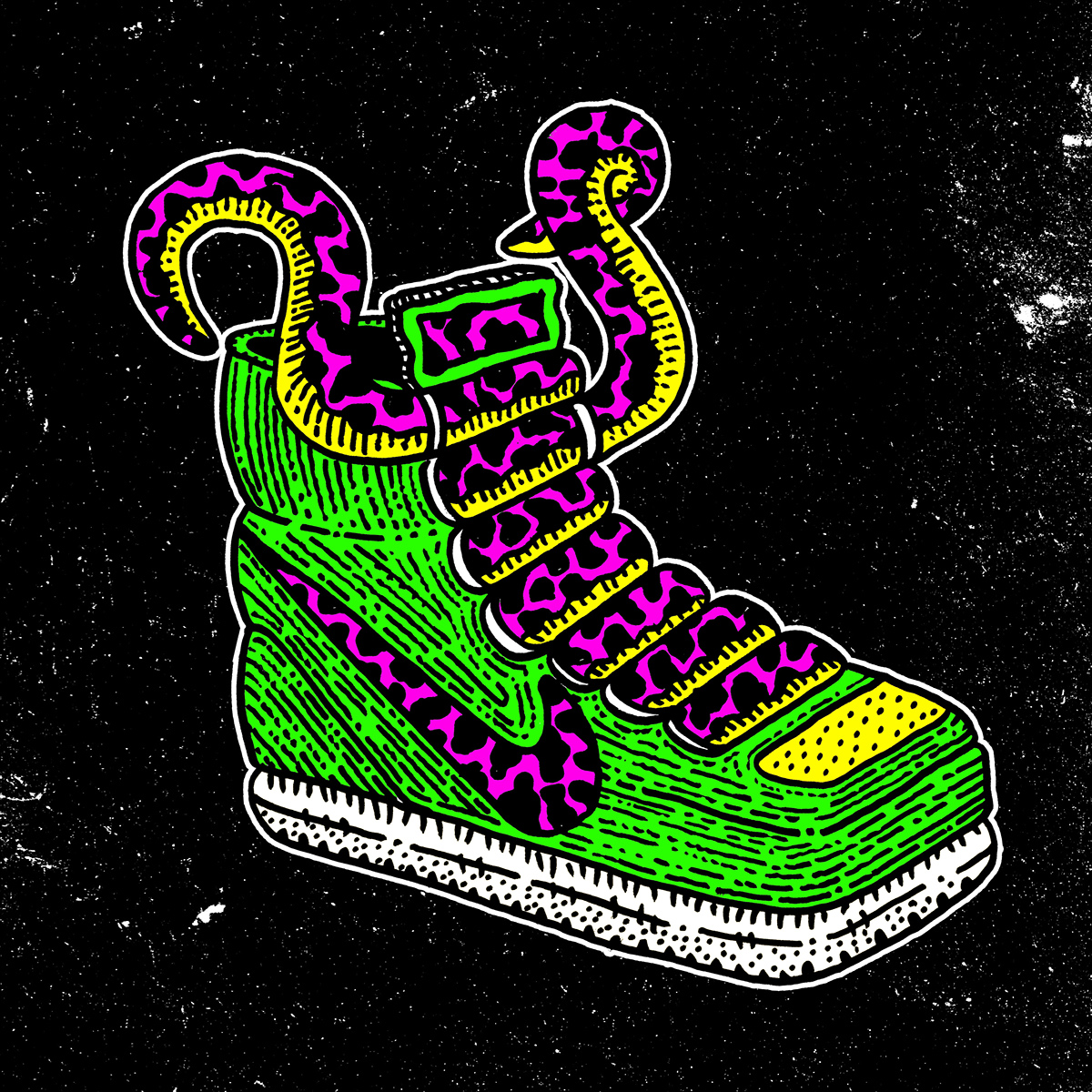 footasylum sneak trainers ink doodle illo kicks freaks Nike fashiondesign