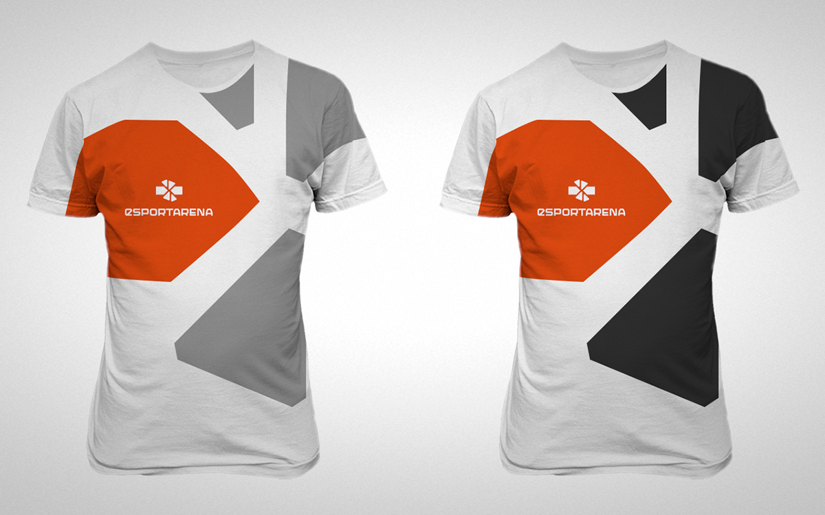 Adobe Portfolio esport nerd nerds Gaming Gamer geek orange modern geometric logo poster flyer T Shirt