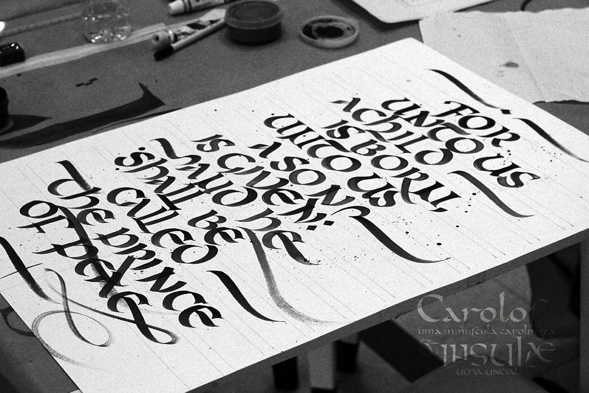Calligrahy Workshop Cláudio Gil Pintar 2014 Daniel Leitão Photos uncial script Carolingean Script Teaching calligraphy Learning calligraphy