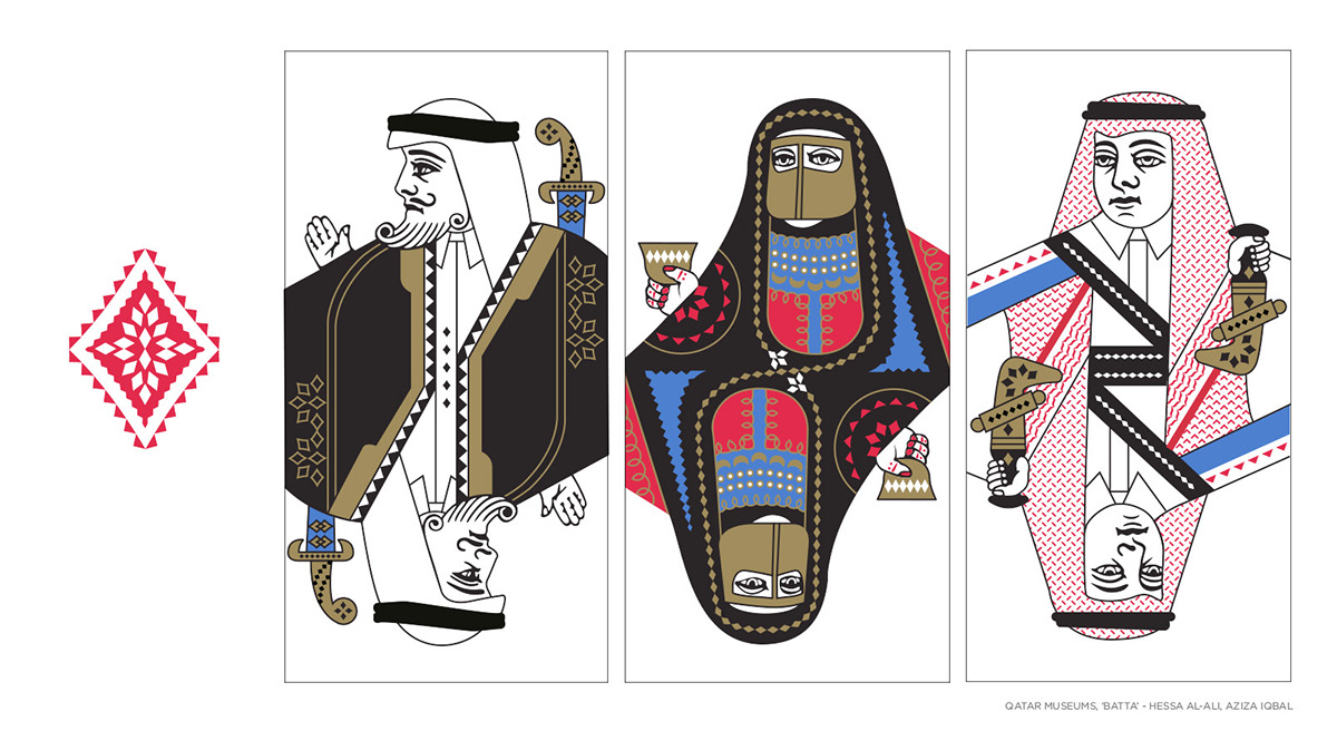 Adobe Portfolio Qatar bedouin Qatar Museums islamic art traditional costume Qatari Playing Cards tribal Patterns arabic Arab arabian middle eastern Khaleej Khaleeji
