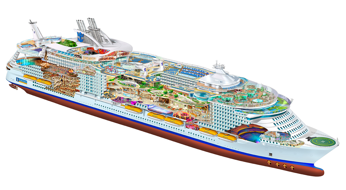 cruise ship ship techincal cutaway Ghosted Cutaway Illustration vessel sea boat cruiseship technical illustration realistic cruis ship