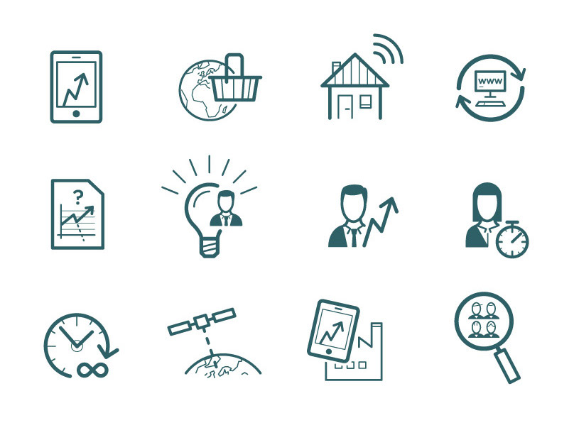icons graphic design  ILLUSTRATION  industry