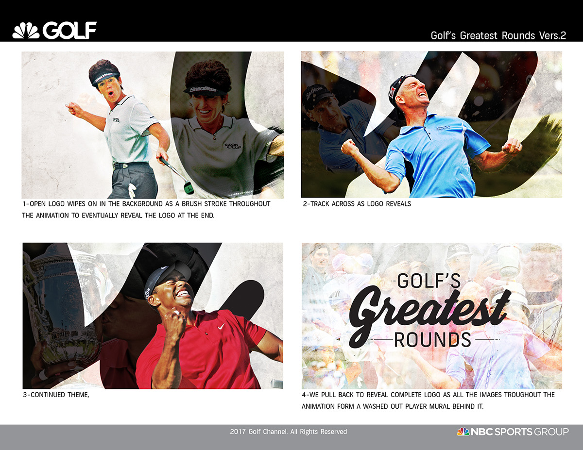 Rebrand art direction  broadcast sports golf motion graphics  motion design
