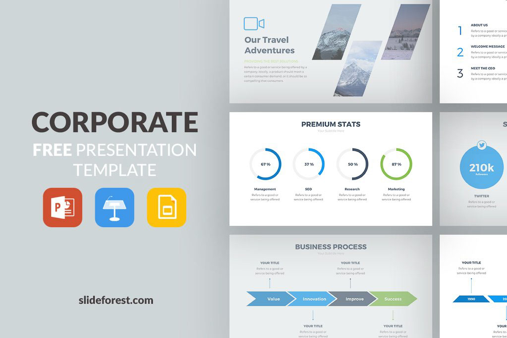Free Corporate Powerpoint Keynote Google Slides Theme On Behance