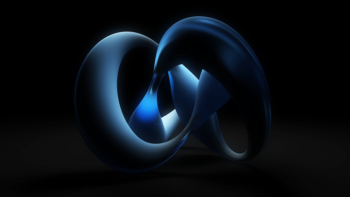 new lol cool blue geometry 3D Render rendering antonini gianluca torus knot