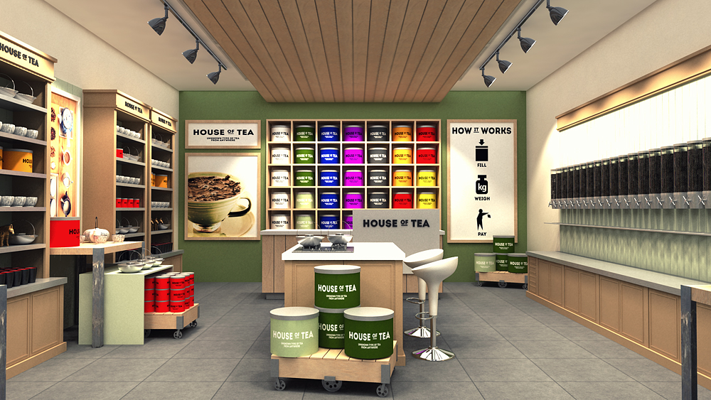 house of tea Retail shop design store Shop design store design retail store Retail Shop tea Render
