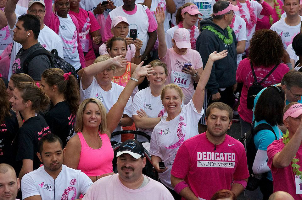 Women's health breast cancer Komen Charlotte race for cure Robert B Butler NASCAR Hurricane Joaquin Marshall Park uptown charlotte queen city