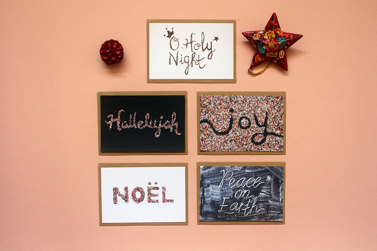 Handlettering lettering sprinkles Food  Glitter dust Christmas cards greeting cards seasonal festive food lettering 3D lettering