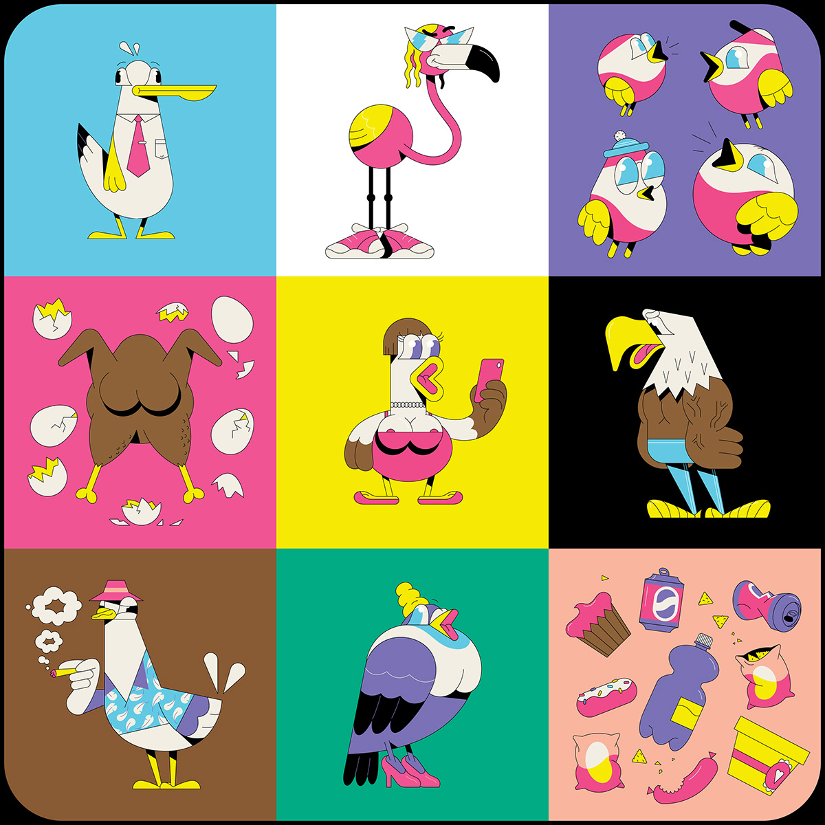 animation  birds characters charity collab Collection COVID-19 Isolation nft stayhome