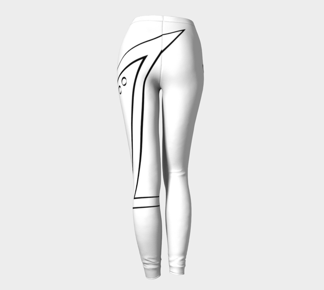 Line Design pin design leggings Fashion  black and white abstract