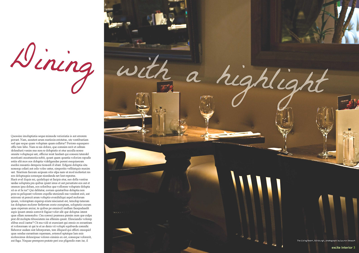 light restaurants magazine editorial Interior dinning