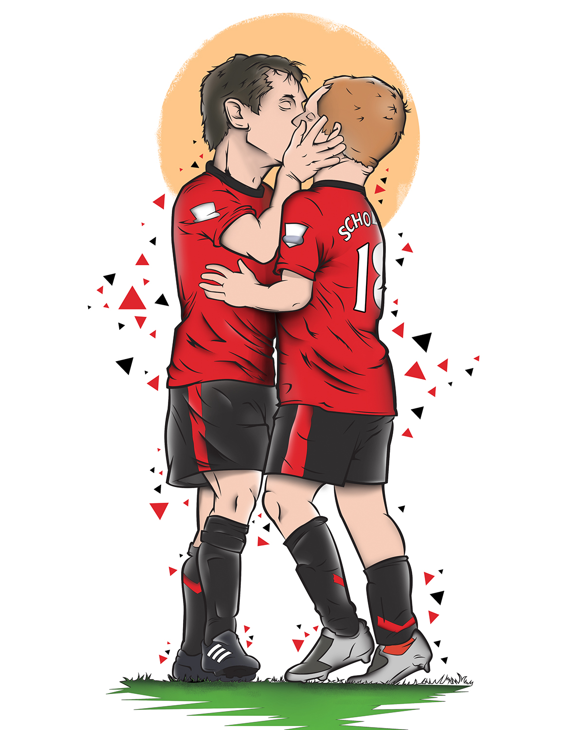 Gary Neville and Paul Scholes derby day kiss on Behance