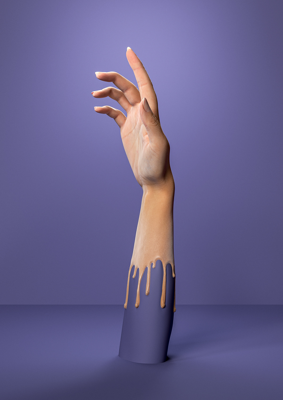 hand paint CGI CG surreal purple 3D 3d scan