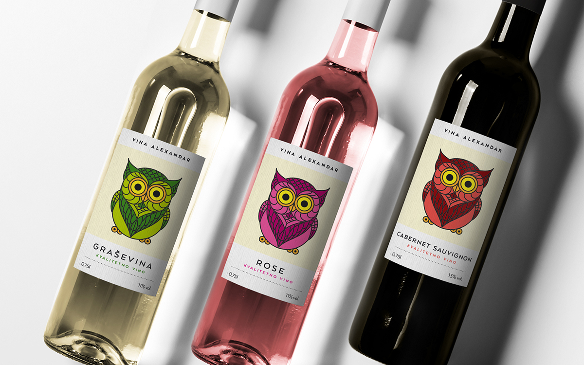 alexandar wine owl identity baranja Croatia leo vinkovic studio 33 osijek vino sova design