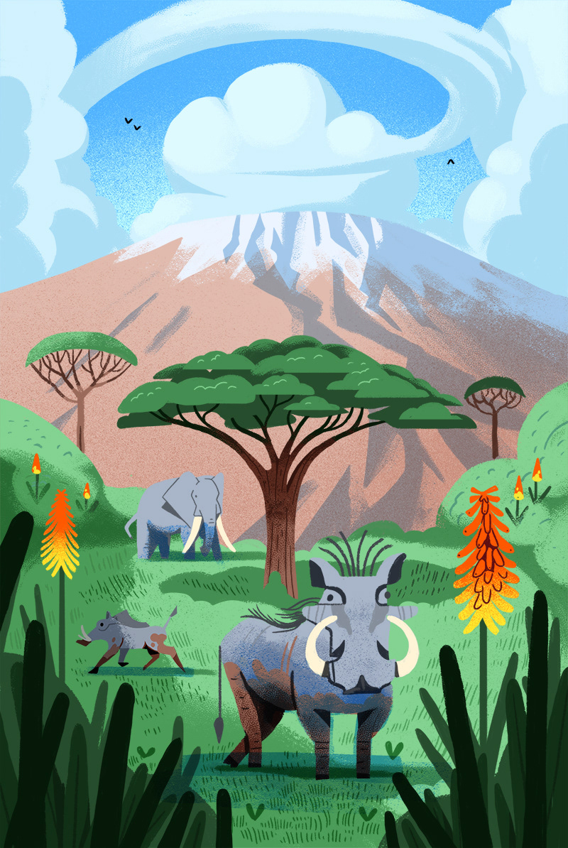 Nature mountains adventure ILLUSTRATION  Editorial Illustration childrens book Digital Art  landscapes